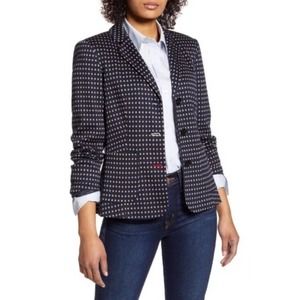 TOMMY HILFIGER Navy Polka Dot Patch Pocket Blazer